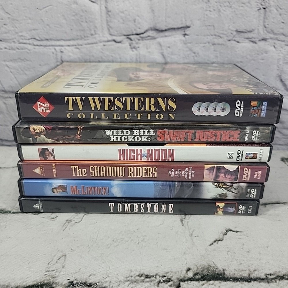 Westernβ Movies DVD Lot Tombstone High Noon McClintock Wild Bill TV Collection